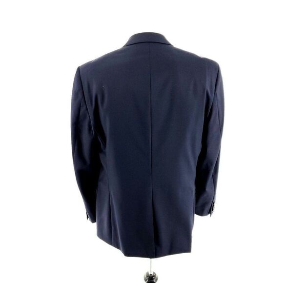 Lauren Ralph Lauren Wool Natural Stretch 2 Button Blazer 40R Blue - Picture 5 of 10